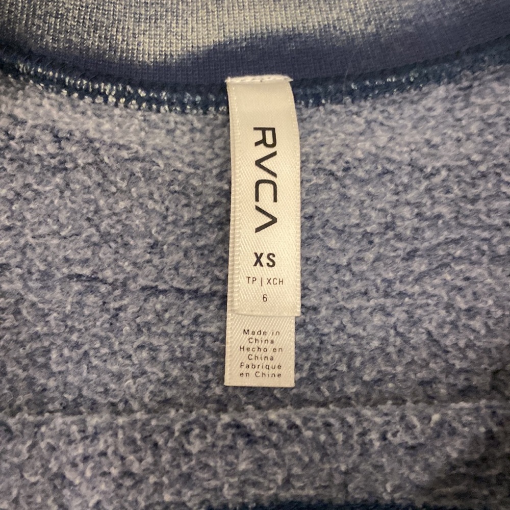 RVCA Cropped Distressed Pullover Sweatshirt XS - Picture 6 of 8